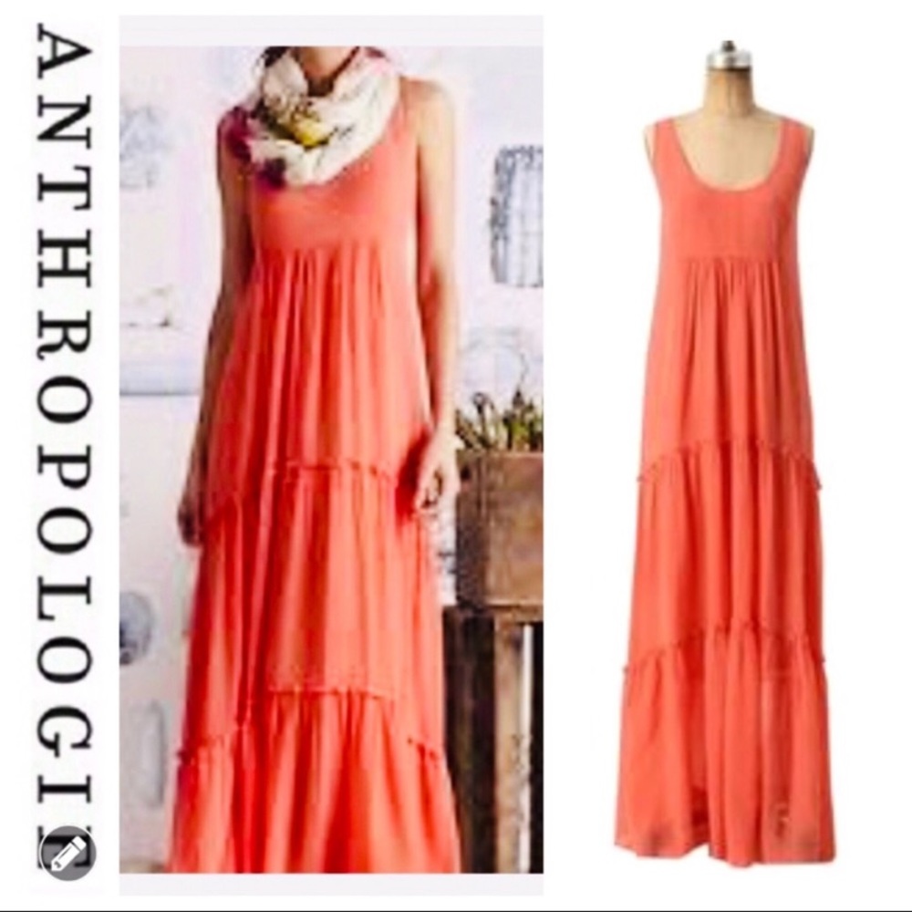 🌟CLOSET CLOSING🌟 Silk coral maxi dress